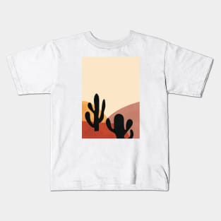 Mountain, Cactus, Modern, Boho, Minimal, Wall Art Print Kids T-Shirt